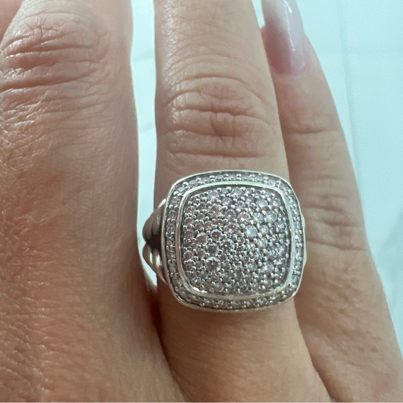David Yurman Albion® Ring Sterling Silver with Pavé Diamonds, 14mm - Picture 6 of 6